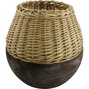 Dijk Natural Dijk Vase aus Weide und Holz 29 x 28 cm natur/schwarz GLO660458269