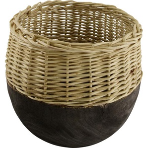 Dijk Natural Dijk Vase aus Weide und Holz 29 x 28 cm natur/schwarz GLO660458270