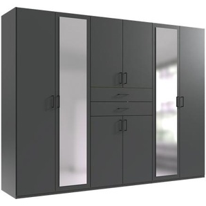 DILLINGEN Drehtürenschrank, Dekor: D55 Graphit, 2 Spiegel