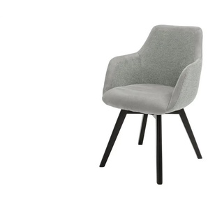 Dine + Mine Armlehnstuhl mit Massivholzgestell Corby ¦ grau ¦ Maße (cm): B: 56 H: 85 T: 65.0