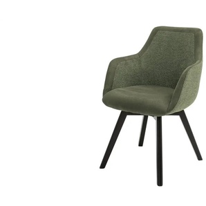 Dine + Mine Armlehnstuhl mit Massivholzgestell Corby ¦ grün ¦ Maße (cm): B: 56 H: 85 T: 65.0