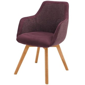 Dine + Mine Armlehnstuhl mit Massivholzgestell Corby ¦ rot ¦ Maße (cm): B: 56 H: 85 T: 65.0