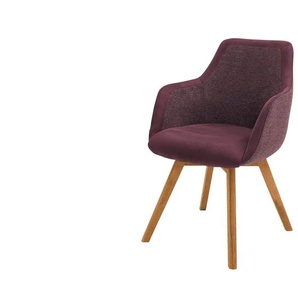 Dine + Mine Armlehnstuhl mit Massivholzgestell Corby ¦ rot ¦ Maße (cm): B: 56 H: 85 T: 65.0