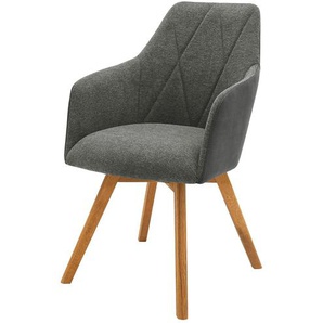 Dine + Mine Armlehnstuhl mit Diamant-Steppung Xalapa ¦ grau ¦ Maße (cm): B: 57 H: 85 T: 65.0