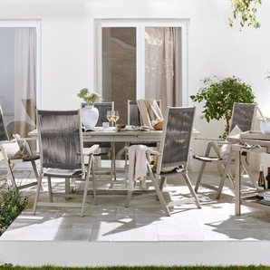 Dining-Set »Leira« mit Ausziehtisch - Grau -
