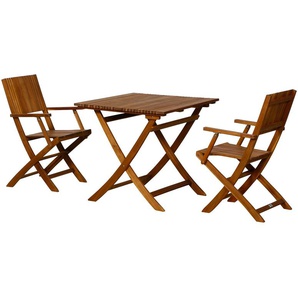 Siena Garden Balkongruppe 3-teilig Falun - holzfarben - Materialmix | Möbel Kraft