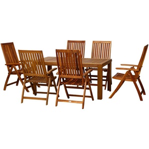 Siena Garden Dining-Gruppe  7-teilig  Paleros ¦ holzfarben