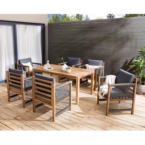 Diningstuhl Bayton 2er-Set mit Armlehnen 62 x 86 x 66cm Braun/Grau/Grau/Braun