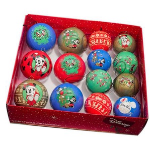 Disney Christbaumkugel-Set Mickey & Minnie, Mehrfarbig, Kunststoff, 14-teilig, Dekoration, Weihnachtsdekoration, Weihnachtsbaumschmuck,