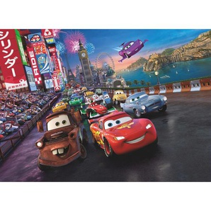 Disney Fototapete Cars, Mehrfarbig, Papier, Kinder, 254x184 cm, Fsc, Made in Germany, Tapeten Shop, Fototapeten