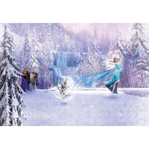 Disney Fototapete Frozen , Blau, Lila, Weiß , Papier , Prinzessin , 368x254 cm , Fsc, Made in Germany , Tapeten Shop, Fototapeten