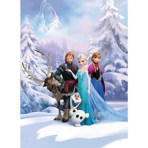 Disney Fototapete Frozen, Blau, Mehrfarbig, Papier, Kinder, 184x254 cm, Fsc, Made in Germany, Tapeten Shop, Fototapeten