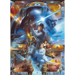 Disney Fototapete Star Wars, Blau, Gelb, Grau, Papier, 184x254 cm, Fsc, Made in Germany, Tapeten Shop, Fototapeten