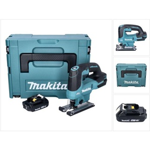 Makita - djv 184 A1J Akku Pendelhub Stichsäge 18 v Brushless + 1x Akku 2,0 Ah + Makpac - ohne Ladegerät