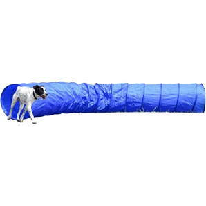 DOBAR Agility-Tunnel Tierspielzeuge LxØ: 500x60 cm, zusammenfaltbar blau Hundespielzeug