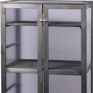 dobar Anzuchttopf Dome, großer Anzuchtschrank aus FSC®-zertifiziertem Kiefernholz, Anthrazit