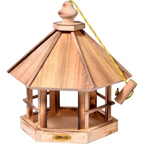 DOBAR GREEN LABEL Vogelhaus Caliente Tierhäuser BxTxH: 29x29x34 cm, mit Kordel, Kiefer geflammt Gr. B/H/T: 29 cm x 34 cm x 29 cm, braun (braun, natur, holzfarben) Futterhäuser -stationen