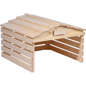 dobar Mähroboter-Garage, BxTxH: 78,5x74x52,5 cm, für Mähroboter, mit abnehmbarem Dach, Fichte, natur