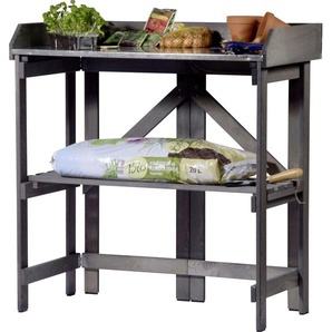 Dobar Pflanztisch mit Ablage zusammenklappbar Anthrazit 85 x 44 x 89 cm GLO692504643