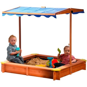 dobar Sandkasten, BxLxH: 117x117x117 cm, mit Dach und Bodenplane