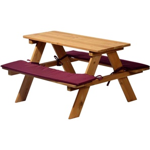 Dobar Sitzbank für Kinder mit Tisch rot-braun 89 x 79 x 50 cm GLO691101938