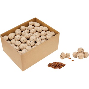 DOBAR Vogelfutter Frucht-Meisenknödel Tiernahrung Futterknödel mit je 90 Gramm für die Ganzjahresfütterung Gr. Anzahl: 100, beige (natur) Vogelfutter