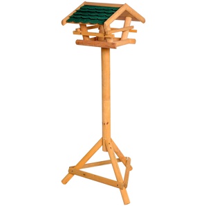 DOBAR Vogelhaus Tierhäuser BxTxH: 44x44x80 cm, mit Standbein Gr. B/H/T: 44 cm x 80 cm x 44 cm, grün (beige, grün, holzfarben) Futterhäuser -stationen Tierhäuser