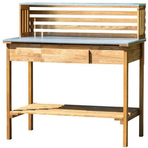 Dobar XXL-Pflanztisch mit Schublade Eiche 117 x 62 x 124 cm GLO692504650