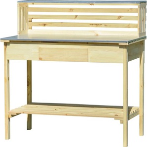 Dobar XXL-Pflanztisch mit Schublade Kiefer 117 x 62 x 124 cm GLO692504651