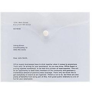 Dokumentenmappe DIN A5 Druckknopf PP (Polypropylen) Quer 18 (B) x 22 (H) cm Transparent 5 Stück 1430513