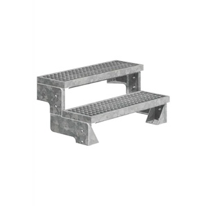 Dolle Außentreppe Gardentop 2 Stufen ohne Geländer Breite 100 cm Gitterrost GLO781602622