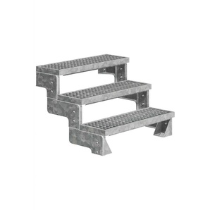 Dolle Außentreppe Gardentop 3 Stufen ohne Geländer Breite 100 cm Gitterrost GLO781602607