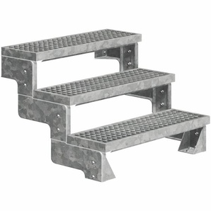 Dolle Außentreppe Gardentop 3 Stufen ohne Geländer Breite 80 cm Gitterrost GLO781602619