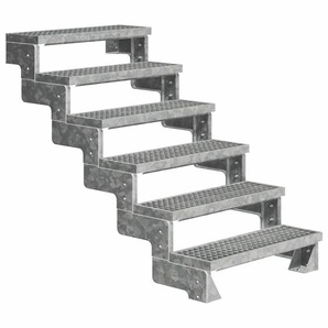 Dolle Außentreppe Gardentop 6 Stufen ohne Geländer Breite 80 cm Gitterrost GLO781602612
