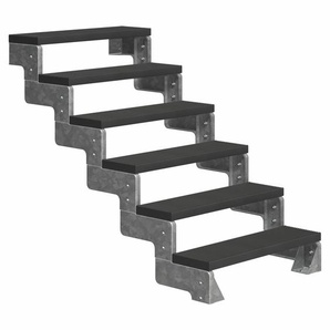 Dolle Außentreppe Gardentop 6 Stufen ohne Geländer, Breite 80 cm, Trimax, anthrazit GLO781602614