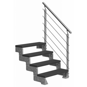 Dolle Außentreppe Gardentop mit Edelstahl-Geländer Breite 80 cm Trimax anthrazit GLO781602587