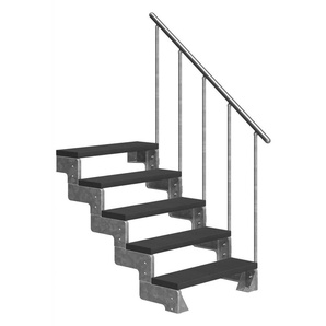 Dolle Außentreppe Gardentop mit Geländer verzinkt Breite 100 cm Trimax anthrazit GLO781602543