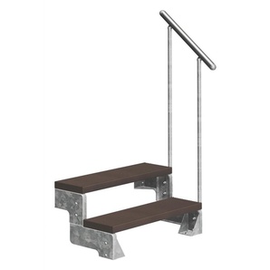 Dolle Außentreppe Gardentop mit Geländer verzinkt Breite 100 cm Trimax braun GLO781602547
