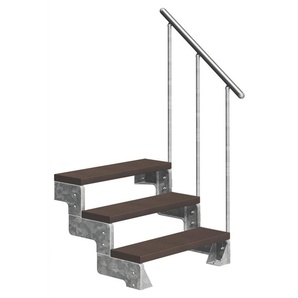 Dolle Außentreppe Gardentop mit Geländer verzinkt Breite 100 cm Trimax braun GLO781602549