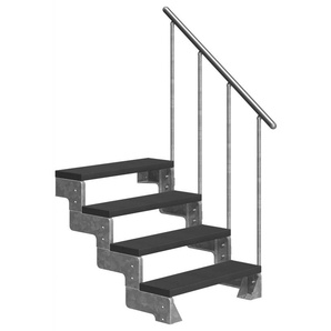 Dolle Außentreppe Gardentop mit Geländer verzinkt Breite 80 cm Trimax anthrazit GLO781602581