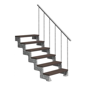 Dolle Außentreppe Gardentop mit Geländer verzinkt Breite 80 cm Trimax braun GLO781602541