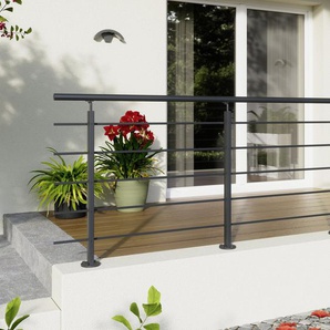 DOLLE Geländerset Aluminium schwarz mit ovalem Pfosten GLO781603012