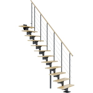 Dolle Mittelholmtreppe Boston gerade anthrazit 11 Stufen Buche GLO781602898