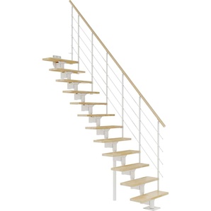 Dolle Mittelholmtreppe Boston gerade weiß 11 Stufen Buche GLO781602908