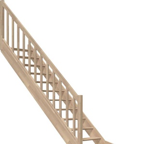 Dolle Raumspartreppen Paris 1/4-gew. Buche unbehandelt inkl. Geländer GLO781602654
