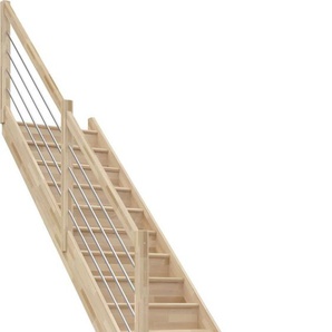 Dolle Raumspartreppen Paris 1/4-gew. Buche versiegelt inkl. Geländer GLO781602674