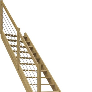 Dolle Raumspartreppen Paris 1/4-gew. Eiche versiegelt inkl. Geländer GLO781602689