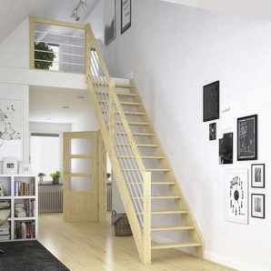 Dolle Raumspartreppen Paris gerade Fichte unbehandelt inkl. Geländer GLO781602703