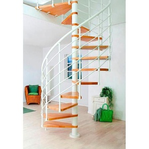 DOLLE Spindeltreppe Oslo Ø 140 cm, weiß, Buche Natur GLO781602121