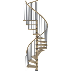 Dolle Spindeltreppe Winnipeg Eiche geölt Ø 120 cm Metallteile grau GLO781602890